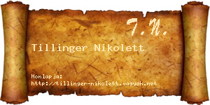 Tillinger Nikolett névjegykártya