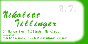 nikolett tillinger business card